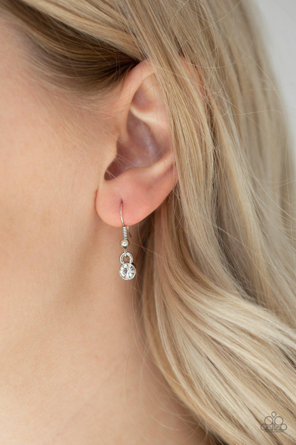 Notorious Noble Black Rhinestone Pendant Necklace - Paparazzi Accessories - free matching earrings -CarasShop.com - Paparazzi Jewelry by Cara Jewels