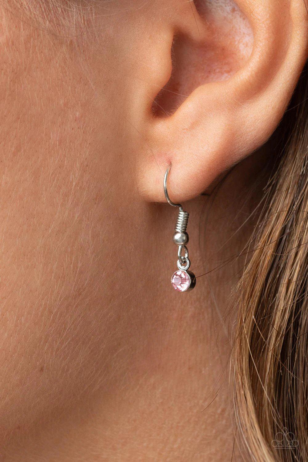Ode To Mom Pink Necklace - Paparazzi Accessories - free matching earrings -CarasShop.com - Paparazzi Jewelry by Cara Jewels