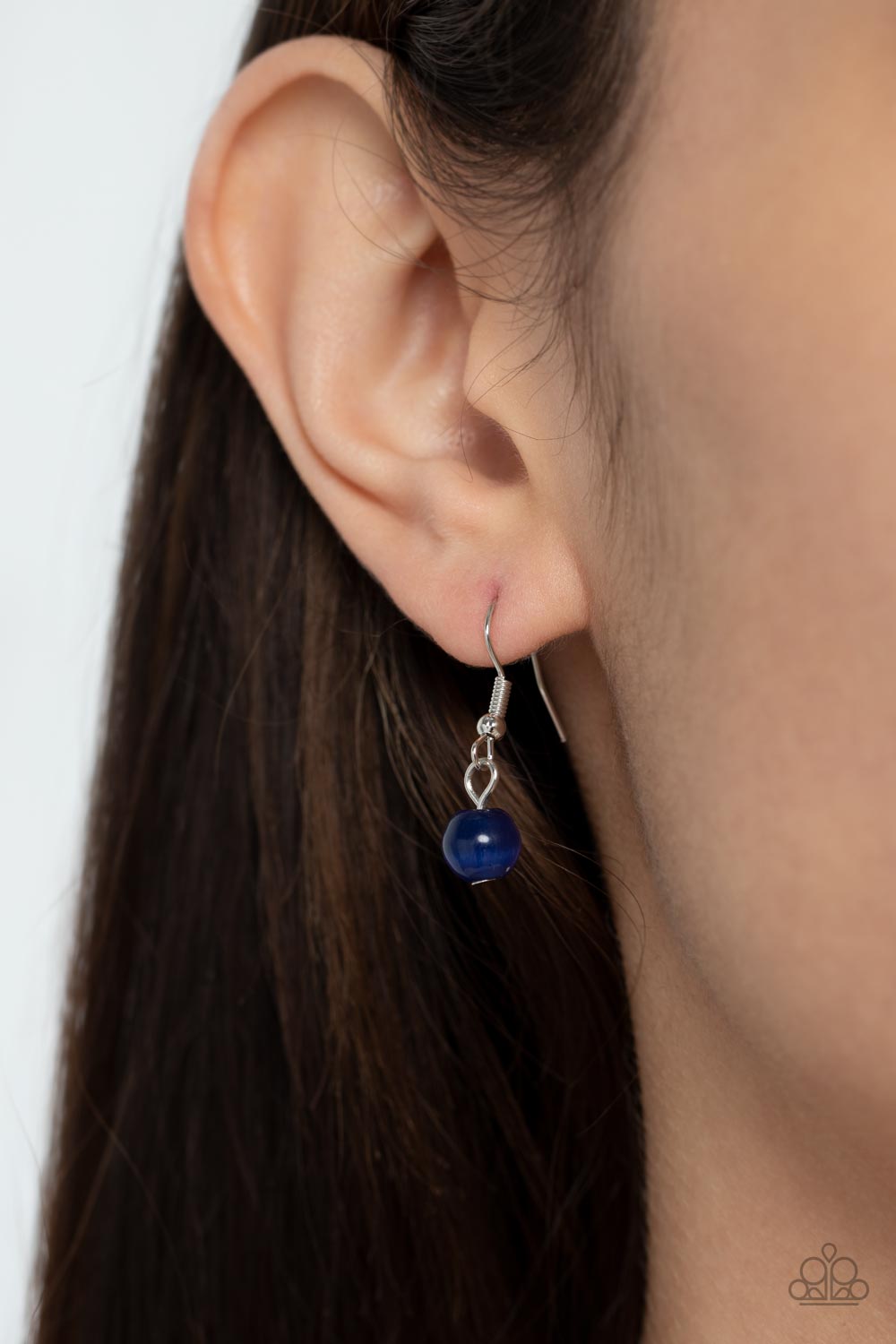 One DAYDREAM At A Time Deep Blue Cat's Eye Stone Necklace - Paparazzi Accessories - free matching earrings -CarasShop.com - Paparazzi Jewelry by Cara Jewels