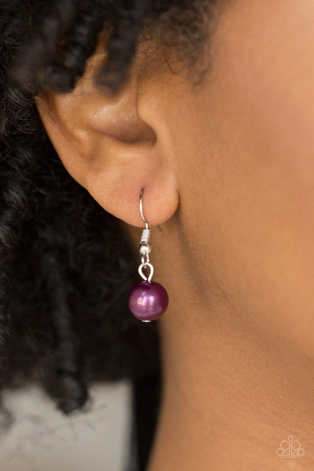 Party Dress Princess Purple and Silver Necklace - Paparazzi Accessories - free matching earrings -CarasShop.com - Paparazzi Jewelry by Cara Jewels