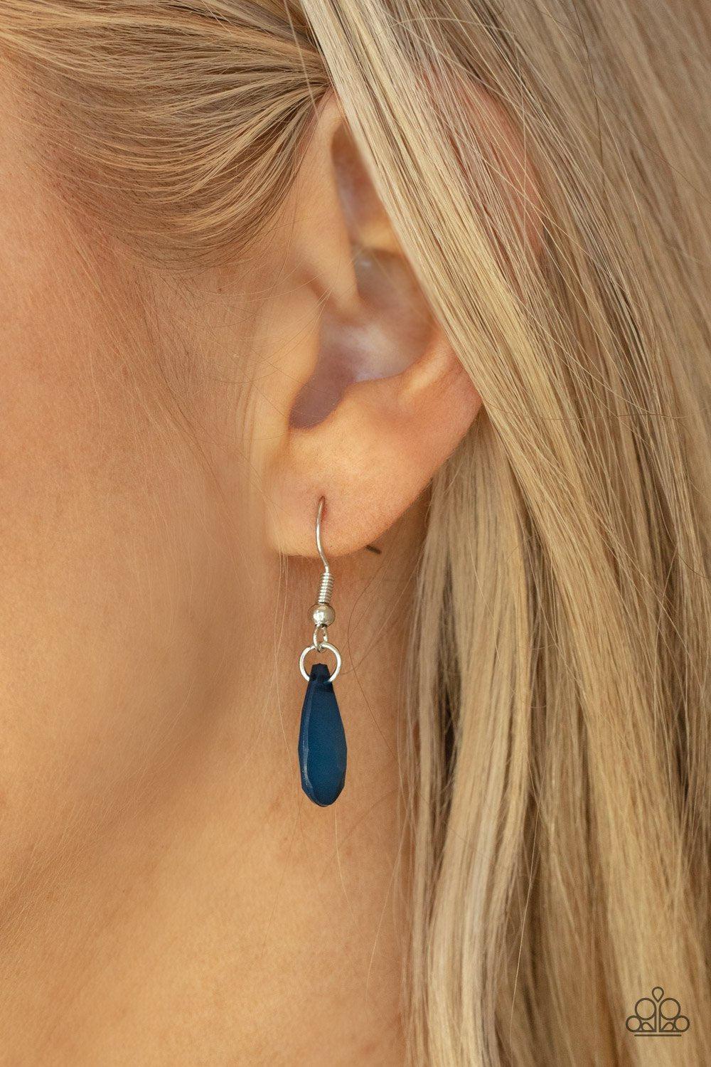 Party Paradise Blue Necklace - Paparazzi Accessories - free matching earrings -CarasShop.com - Paparazzi Jewelry by Cara Jewels