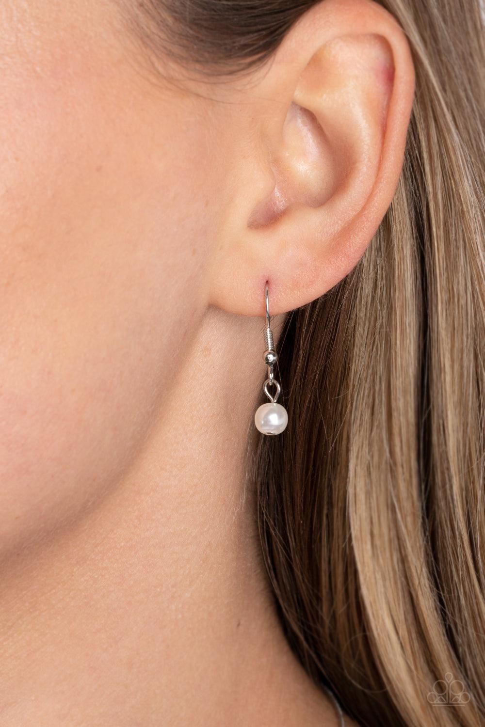 Pearls Before VINE Silver Necklace - Paparazzi Accessories - free matching earrings -CarasShop.com - Paparazzi Jewelry by Cara Jewels