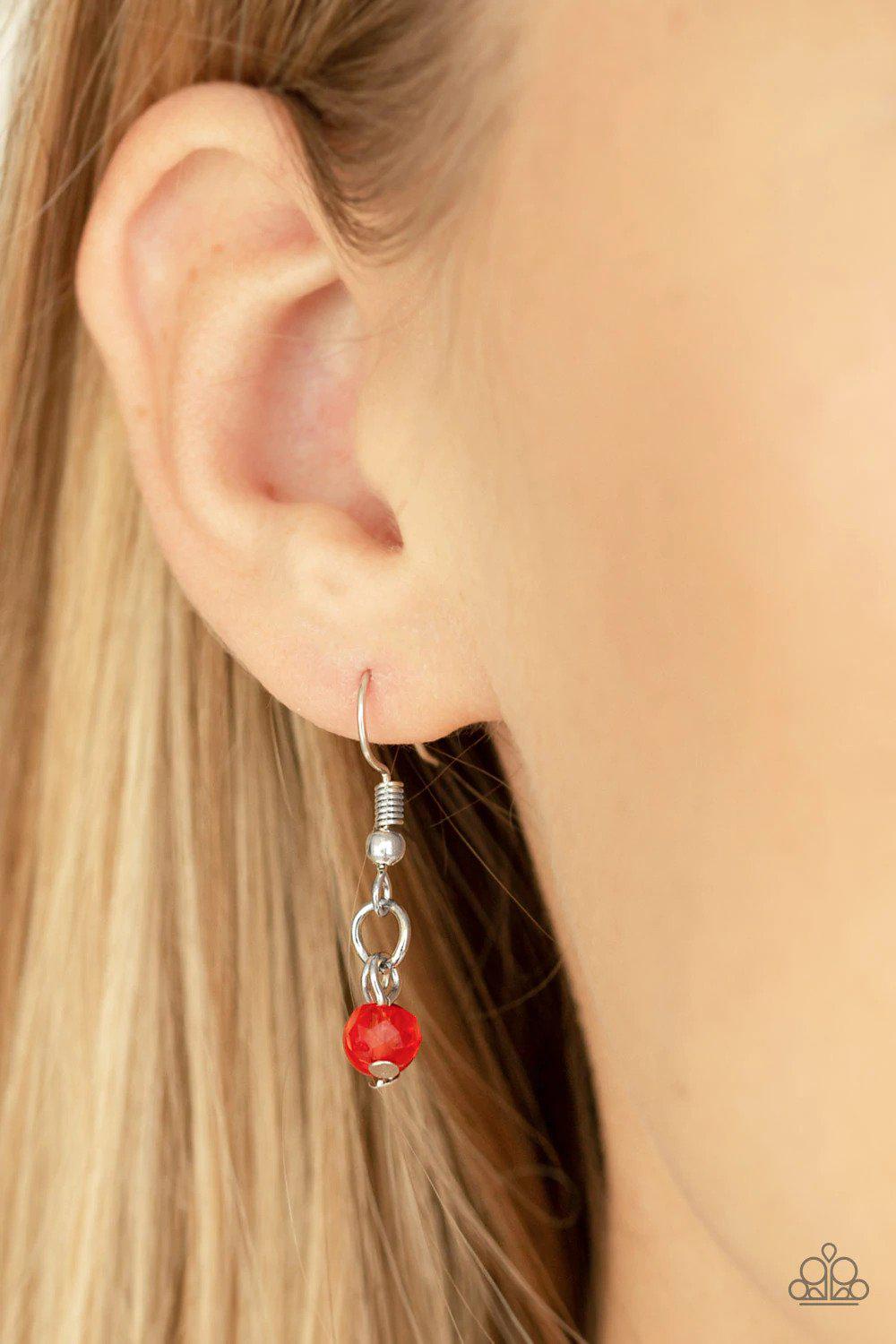 Pharaoh Finesse Red Necklace - Paparazzi Accessories - free matching earrings -CarasShop.com - Paparazzi Jewelry by Cara Jewels