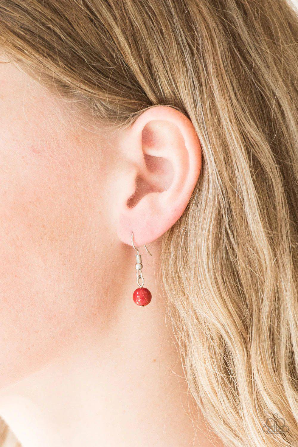 Pretty Pop-Tastic Red Necklace - Paparazzi Accessories - free matching earrings -CarasShop.com - Paparazzi Jewelry by Cara Jewels