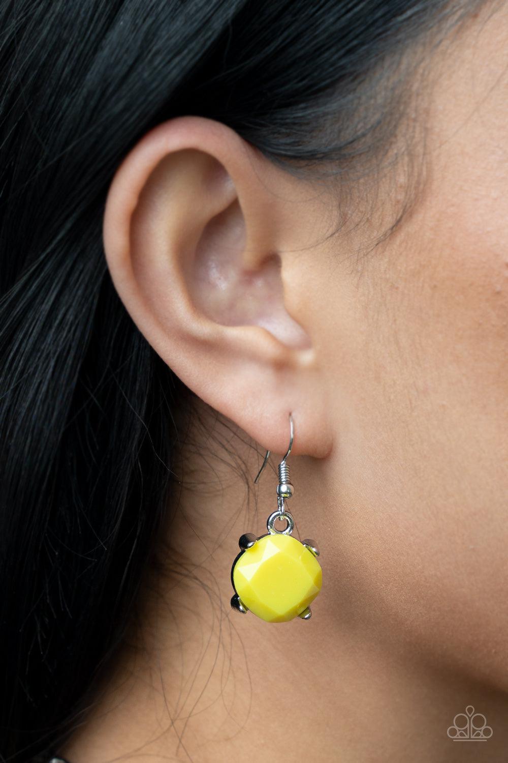 Prismatic Prima Donna Yellow Necklace - Paparazzi Accessories - free matching earrings -CarasShop.com - Paparazzi Jewelry by Cara Jewels