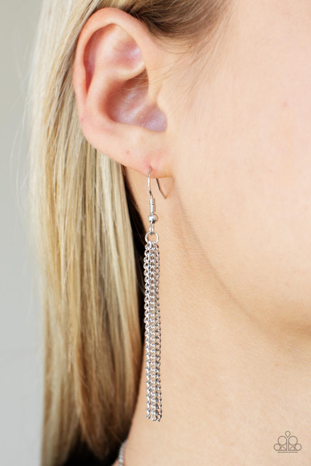 Proudly Prismatic Pink UV Shimmer Rhinestone Tassel Necklace - Paparazzi Accessories - free matching earrings -CarasShop.com - Paparazzi Jewelry by Cara Jewels