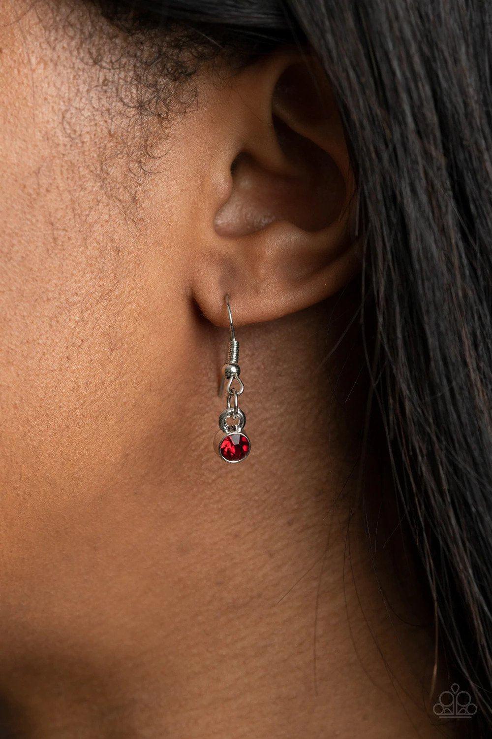 Regal Society Red Necklace - Paparazzi Accessories - free matching earrings -CarasShop.com - Paparazzi Jewelry by Cara Jewels