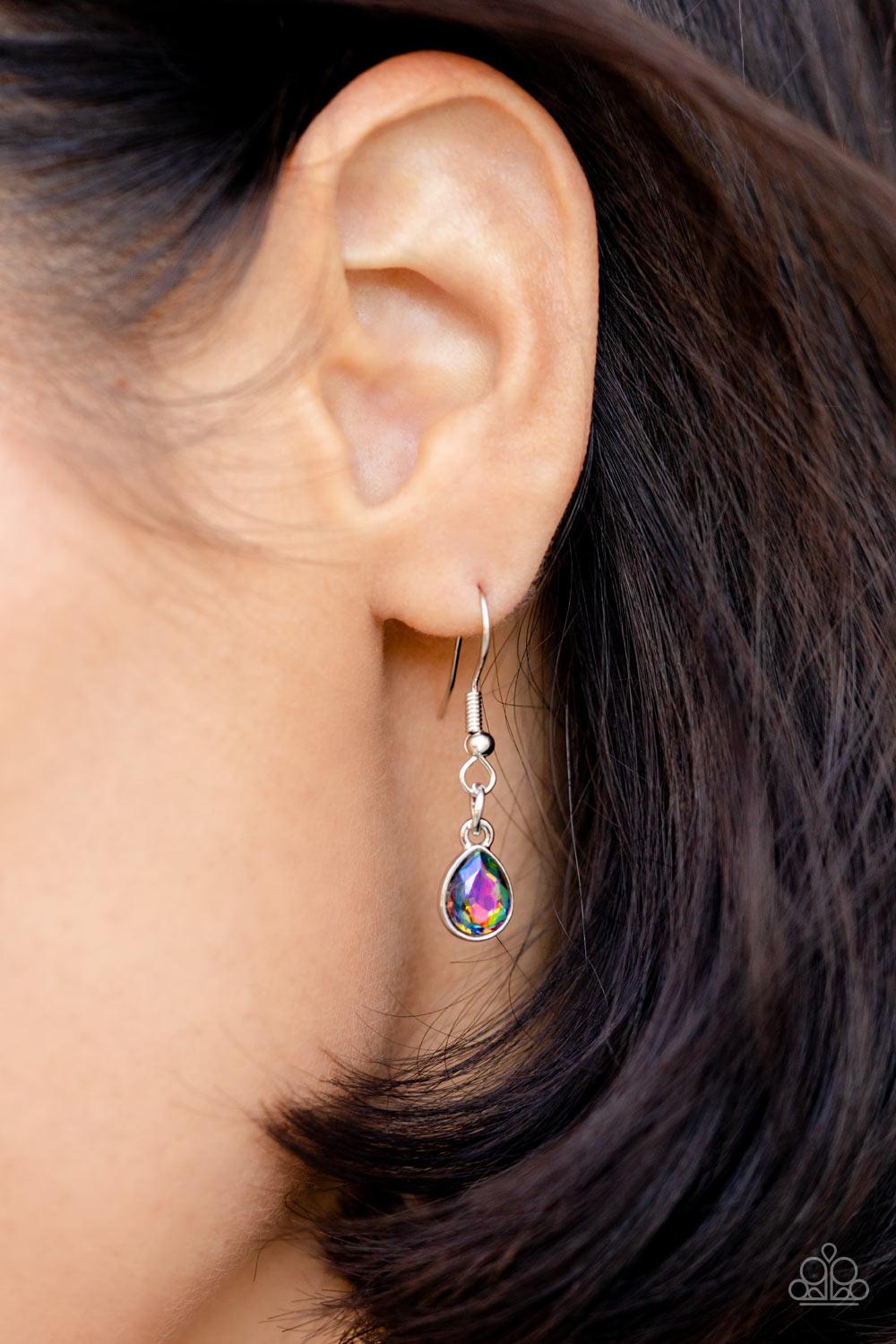 Regally Refined Multi Oil Spill Rhinestone Necklace - Paparazzi Accessories - free matching earrings -CarasShop.com - Paparazzi Jewelry by Cara Jewels