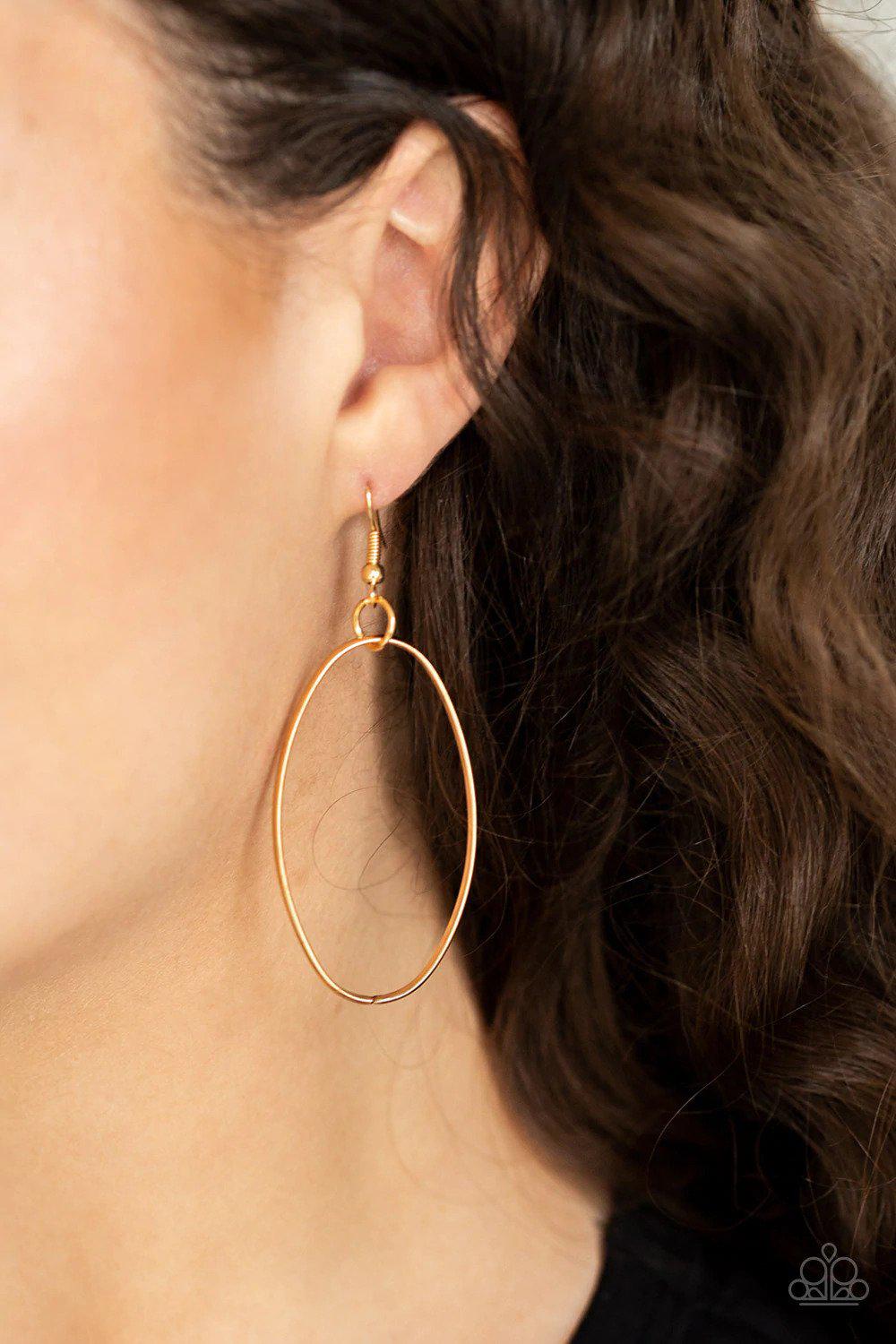 Ring Bling Gold Necklace - Paparazzi Accessories - free matching earrings -CarasShop.com - Paparazzi Jewelry by Cara Jewels