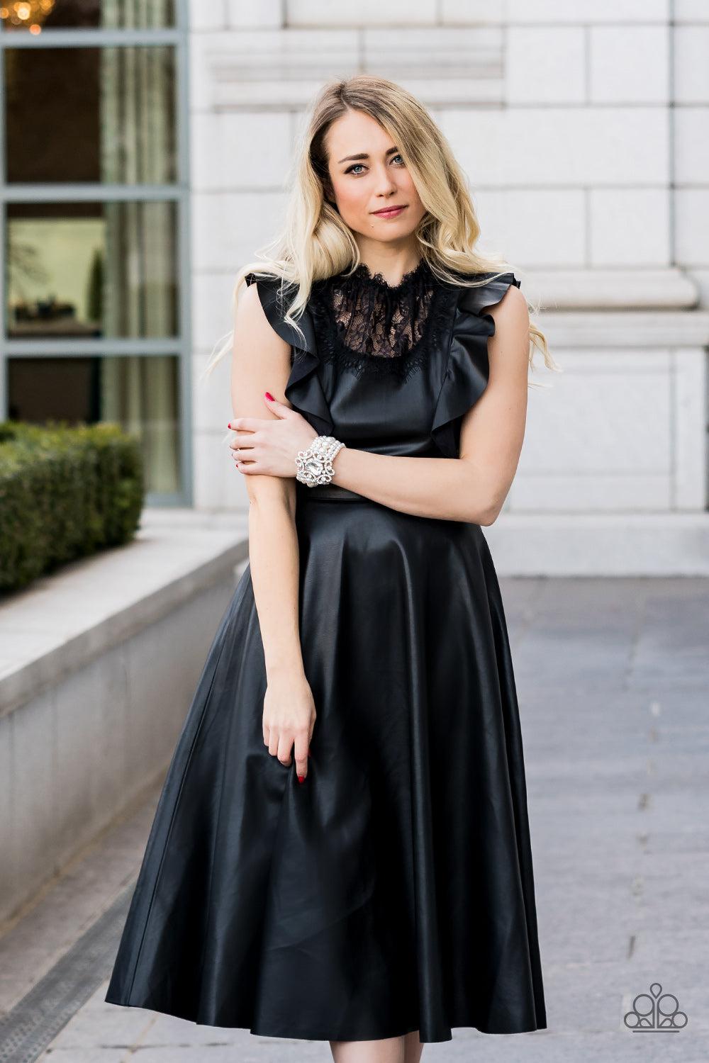 Rule The Room White Pearl and Rhinestone Bracelet - Paparazzi Accessories 2021 EMP Exclusive