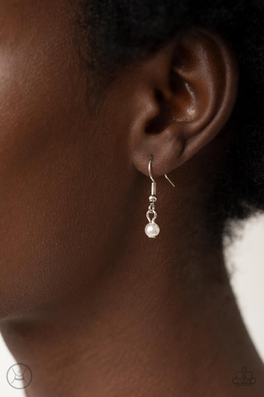 Rumored Romance White Pearl & Rhinestone Choker Necklace - Paparazzi Accessories - free matching earrings -CarasShop.com - Paparazzi Jewelry by Cara Jewels