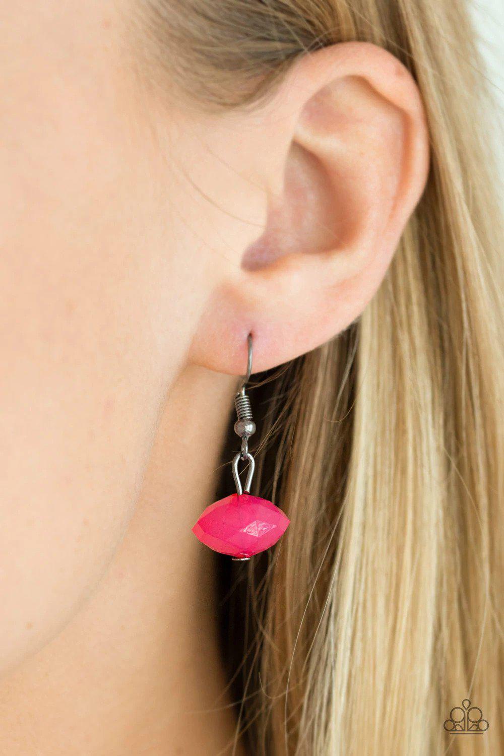 Runway Rebel Pink Necklace - Paparazzi Accessories - free matching earrings -CarasShop.com - Paparazzi Jewelry by Cara Jewels