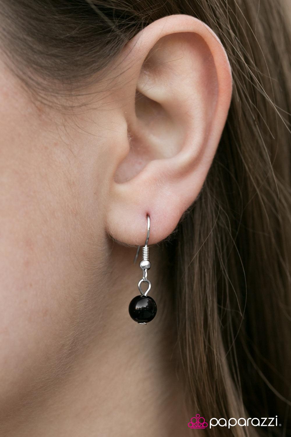 Runway Sparkle Black Necklace - Paparazzi Accessories - free matching earrings -CarasShop.com - Paparazzi Jewelry by Cara Jewels