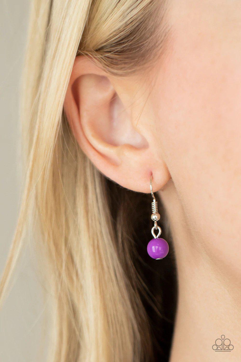STAYCATION All I Ever Wanted Purple Necklace - Paparazzi Accessories - free matching earrings -CarasShop.com - Paparazzi Jewelry by Cara Jewels