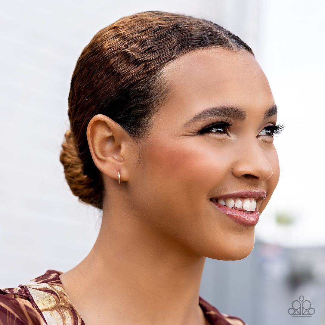 Skip the Small Talk Gold Hoop Earrings - Paparazzi Accessories