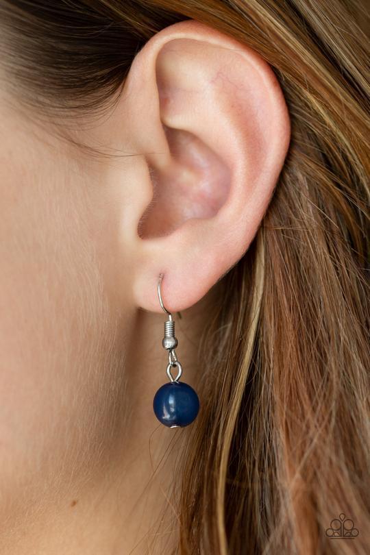 So Pop-YOU-lar Blue Teardrop Pendant Necklace - Paparazzi Accessories - free matching earrings -CarasShop.com - Paparazzi Jewelry by Cara Jewels