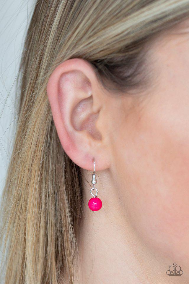 So Solar Pink Necklace - Paparazzi Accessories - free matching earrings -CarasShop.com - Paparazzi Jewelry by Cara Jewels
