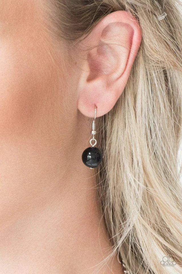 Soon To Be Mrs. Black Necklace - Paparazzi Accessories - free matching earrings -CarasShop.com - Paparazzi Jewelry by Cara Jewels