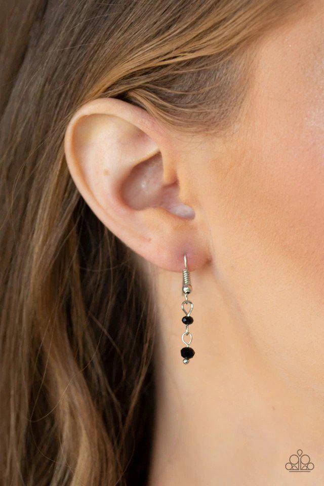 Sporadic Sparkle Black Necklace - Paparazzi Accessories - free matching earrings -CarasShop.com - Paparazzi Jewelry by Cara Jewels