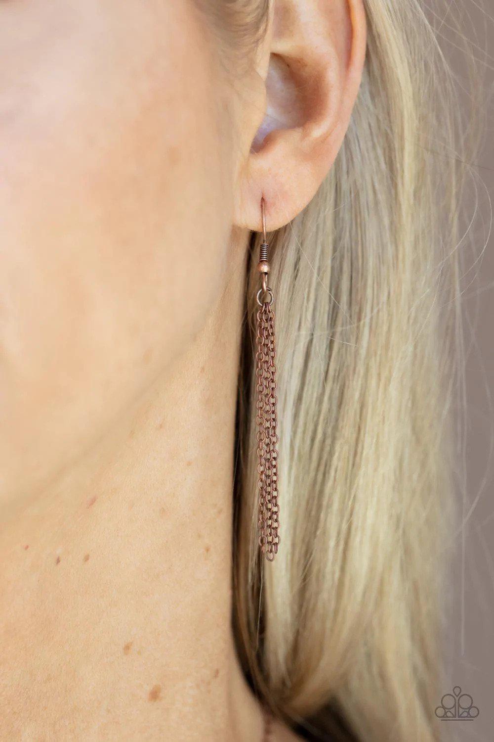 Spread Love Copper Necklace - Paparazzi Accessories - free matching earrings -CarasShop.com - Paparazzi Jewelry by Cara Jewels