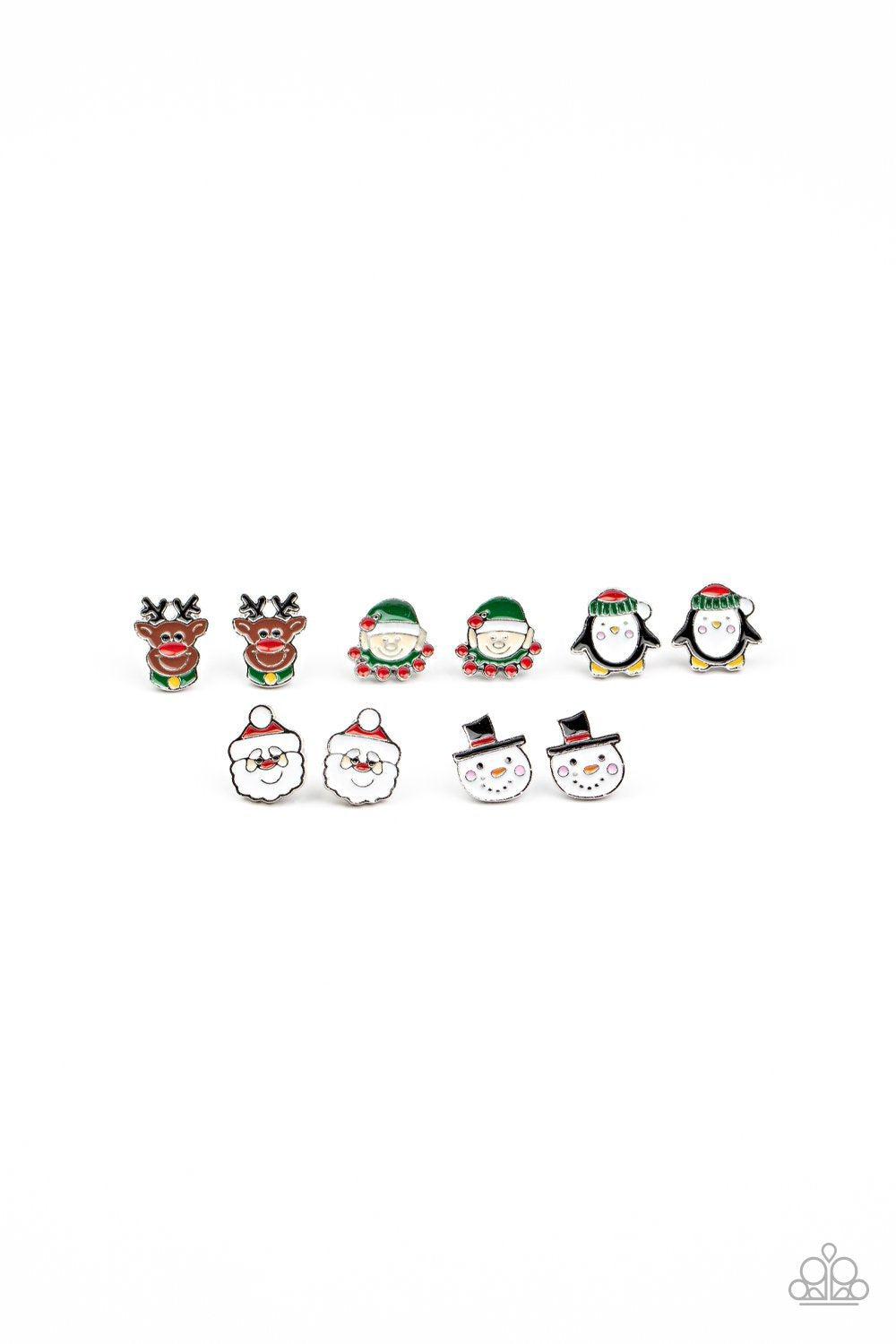 Starlet Shimmer Children's Christmas Holiday 2021 Post Earrings - Paparazzi Accessories (set of 5 pairs) - Full set -CarasShop.com - Paparazzi Jewelry by Cara Jewels