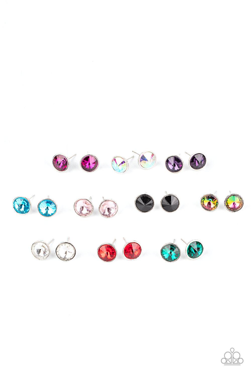 Starlet Shimmer Children's Round Gem Post Earrings - Paparazzi Accessories - Full set -CarasShop.com - Paparazzi Jewelry by Cara Jewels