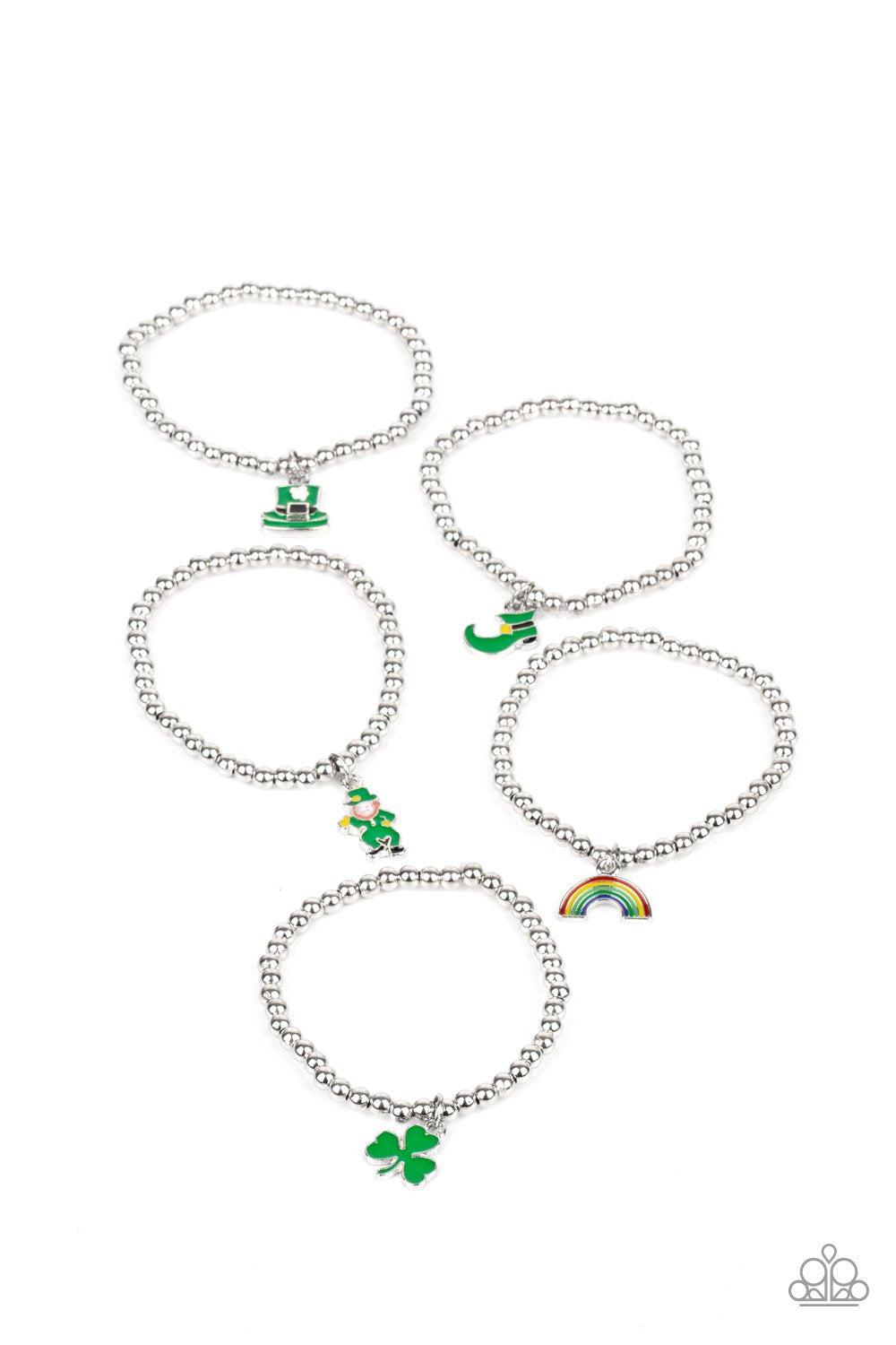 Starlet Shimmer Children's St. Patrick's Day Charm Bracelets - Paparazzi Accessories (set of 5) - Full set -CarasShop.com - Paparazzi Jewelry by Cara Jewels