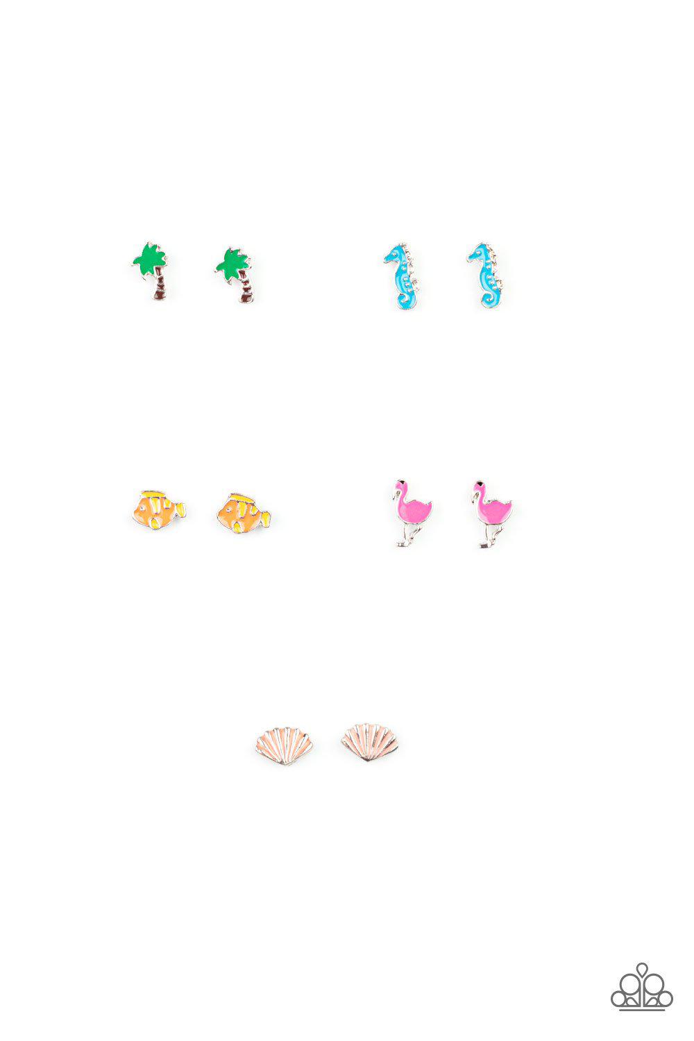 Starlet Shimmer Children's Summer Themed Post Earrings - Paparazzi Accessories (set of 5 pairs) - Full set -CarasShop.com - Paparazzi Jewelry by Cara Jewels