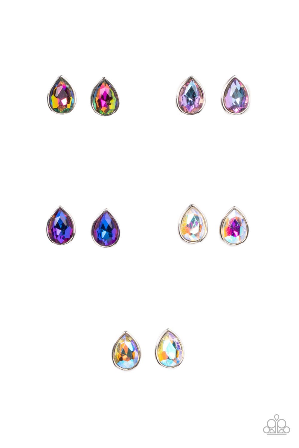 Starlet Shimmer Children's Teardrop Gem Post Earrings v2 - Paparazzi Accessories - Full set -CarasShop.com - Paparazzi Jewelry by Cara Jewels