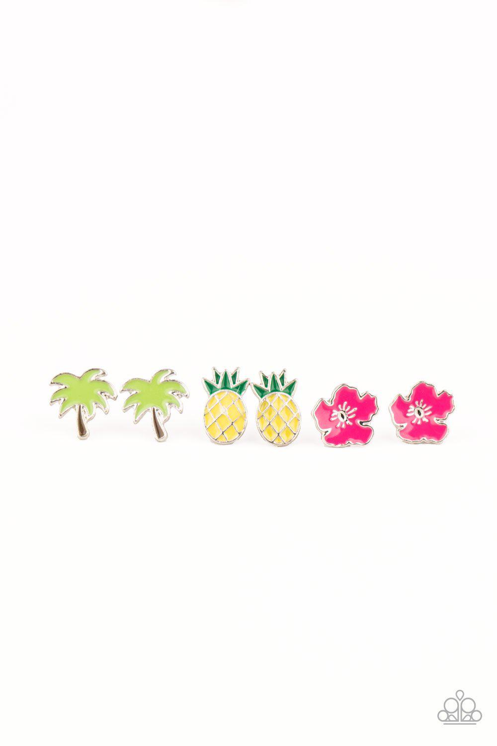 Starlet Shimmer Children's Tropical Theme Post Earrings - Paparazzi Accessories (set of 5) - Full set -CarasShop.com - Paparazzi Jewelry by Cara Jewels