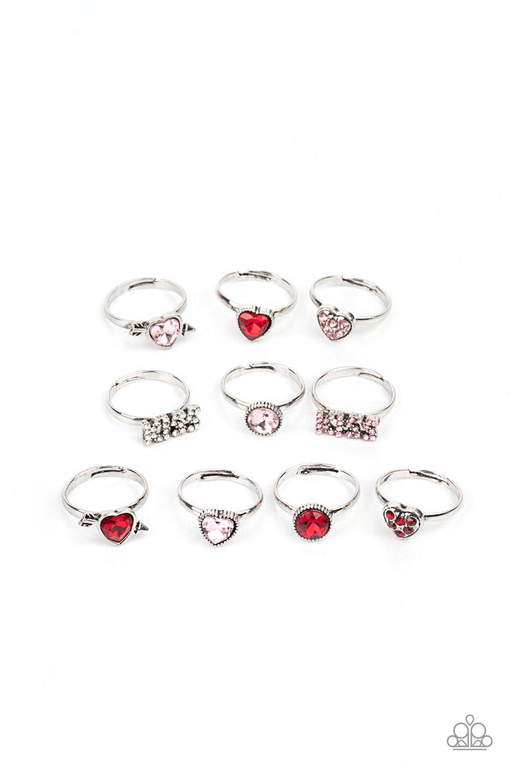 Starlet Shimmer Children's Valentine Themed Rings 2021 - Paparazzi Accessories (set of 10) - Full set -CarasShop.com - Paparazzi Jewelry by Cara Jewels