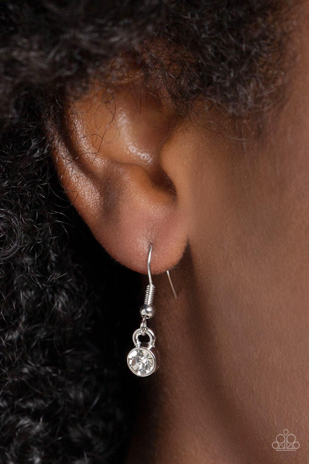 State of the HEART Blue Rhinestone Heart Necklace - Paparazzi Accessories - free matching earrings -CarasShop.com - Paparazzi Jewelry by Cara Jewels