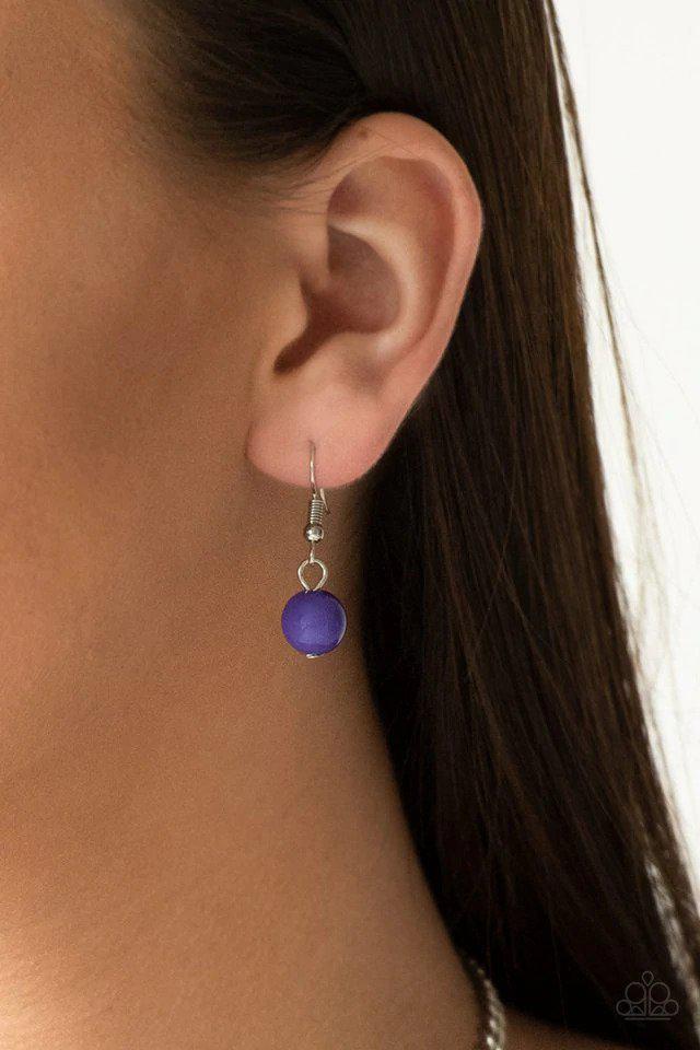 Summer Showdown Purple Necklace - Paparazzi Accessories - free matching earrings -CarasShop.com - Paparazzi Jewelry by Cara Jewels