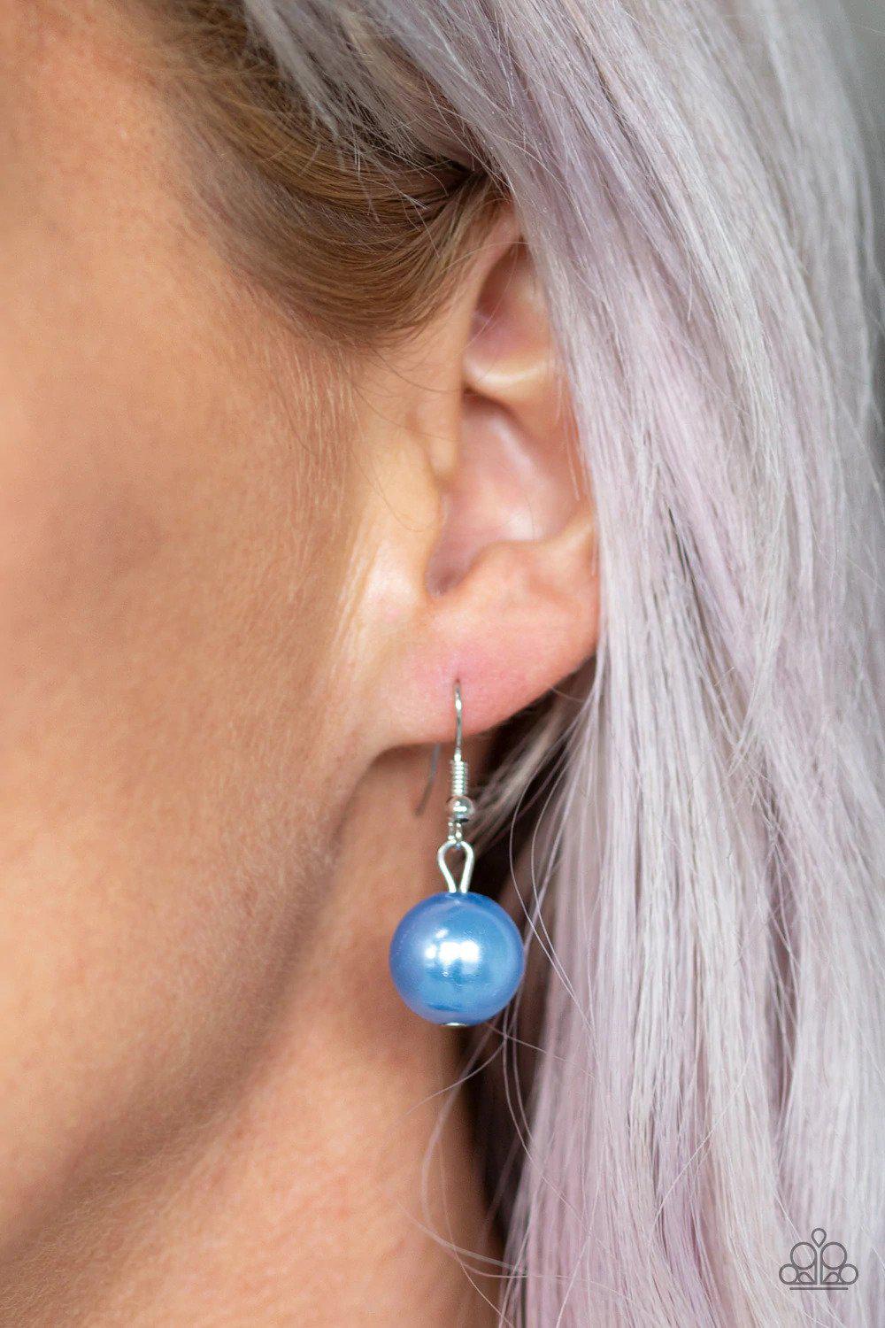 Take Note Blue Necklace - Paparazzi Accessories - free matching earrings -CarasShop.com - Paparazzi Jewelry by Cara Jewels