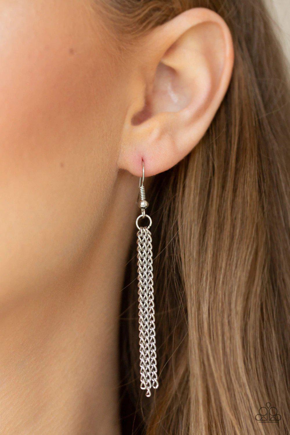 Terra Tassel Black Necklace - Paparazzi Accessories - free matching earrings -CarasShop.com - Paparazzi Jewelry by Cara Jewels