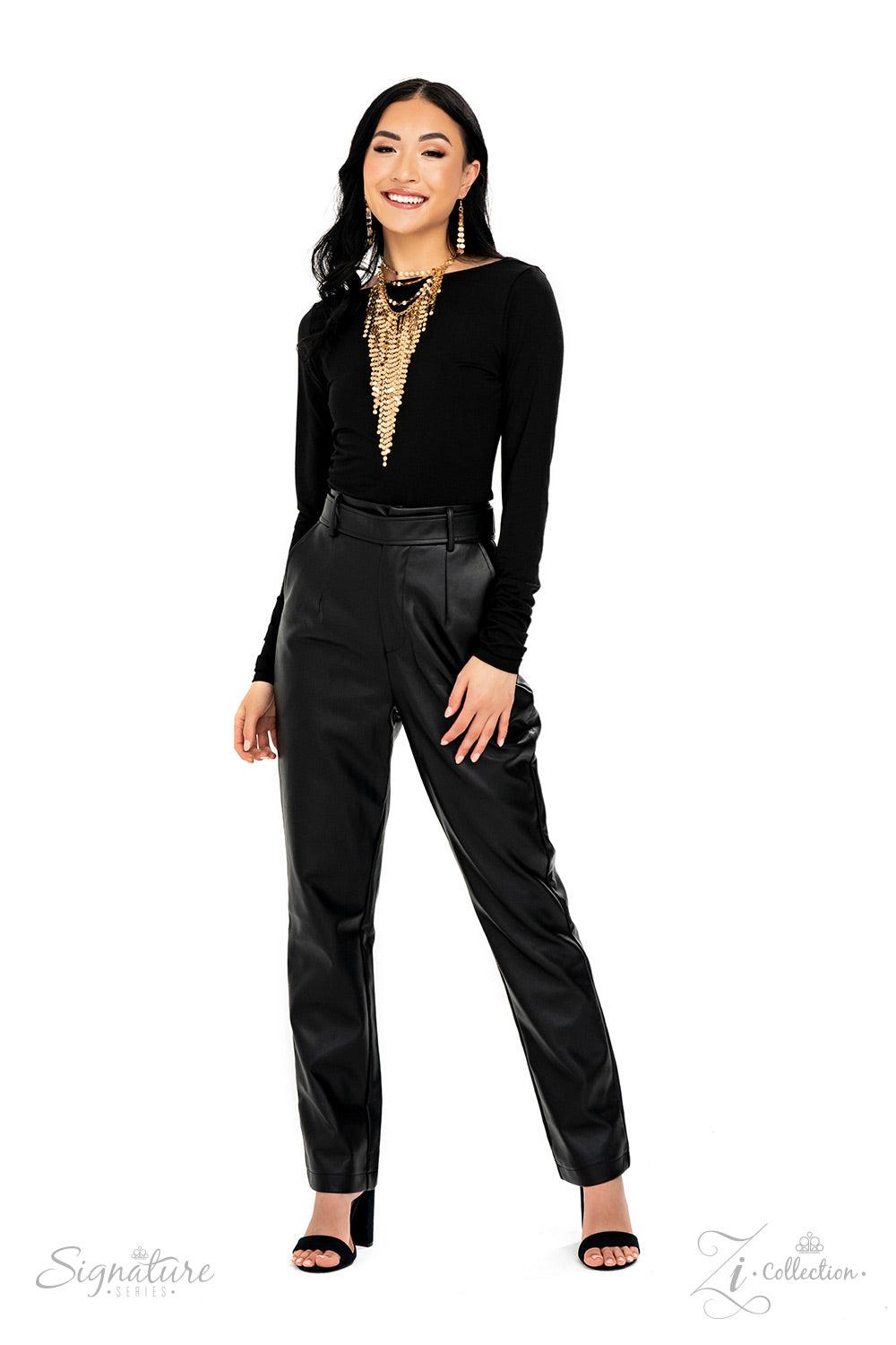 The Suz 2022 Zi Signature Collection Necklace - Paparazzi Accessories - stylized on model - CarasShop.com - Paparazzi Jewelry by Cara Jewels