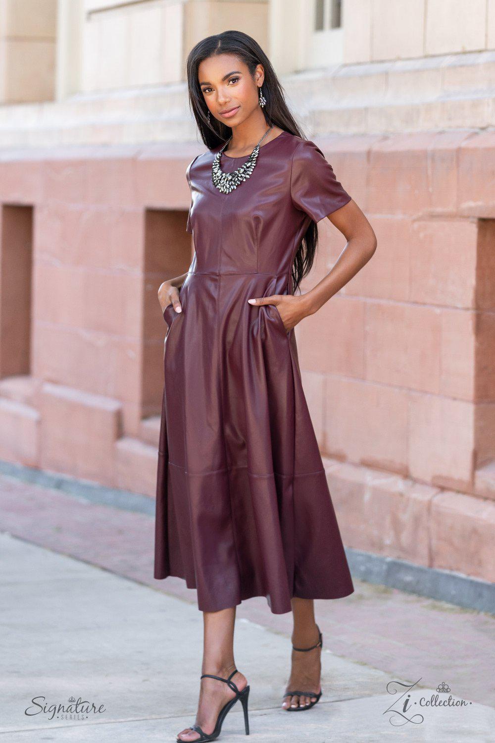 The Tanisha 2021 Zi Signature Collection Necklace - Paparazzi Accessories stylized on model in casual dress - CarasShop.com - Paparazzi Jewelry by Cara Jewels