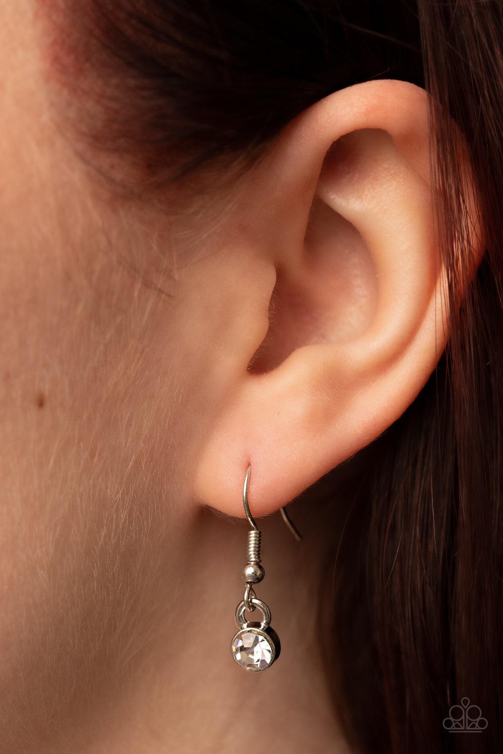 The Whole Package Yellow Iridescent Rhinestone Necklace - Paparazzi Accessories - free matching earrings -CarasShop.com - Paparazzi Jewelry by Cara Jewels