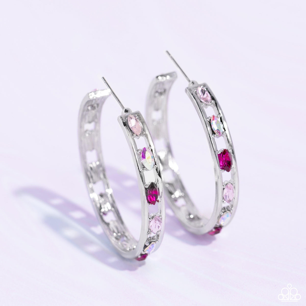 The Gem Fairy Pink Hoop Earrings - Paparazzi Accessories