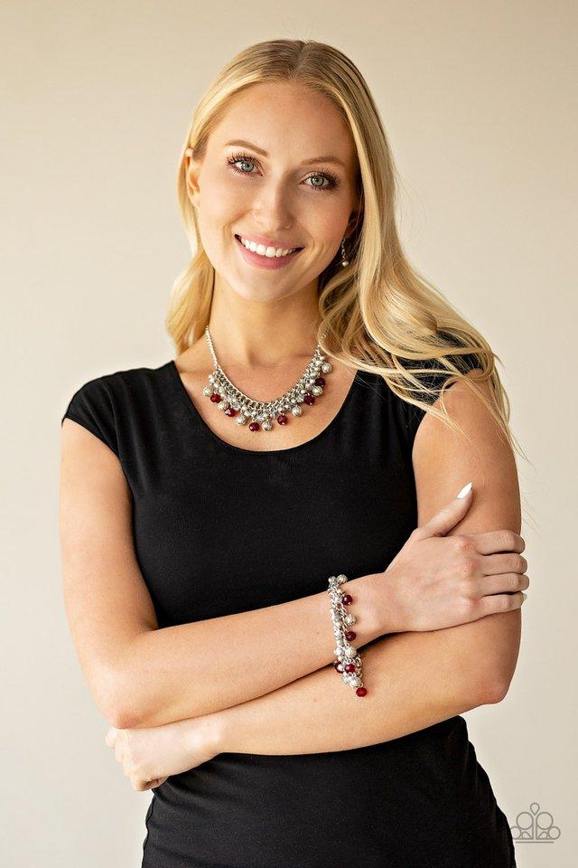 The Party Planner Red and Silver Bracelet - Paparazzi Accessories