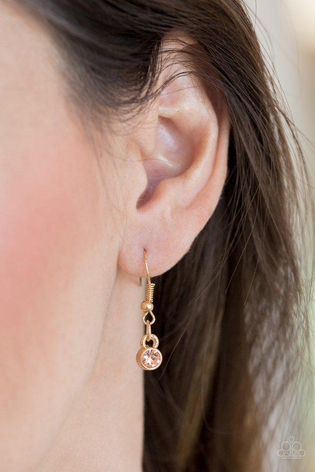 Timeless Trio Gold Necklace - Paparazzi Accessories - free matching earrings -CarasShop.com - Paparazzi Jewelry by Cara Jewels