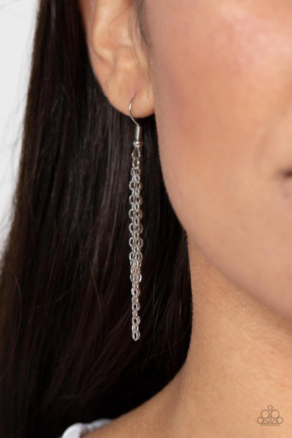 Titanic Trinket Purple Cat's Eye Stone Necklace - Paparazzi Accessories - free matching earrings -CarasShop.com - Paparazzi Jewelry by Cara Jewels