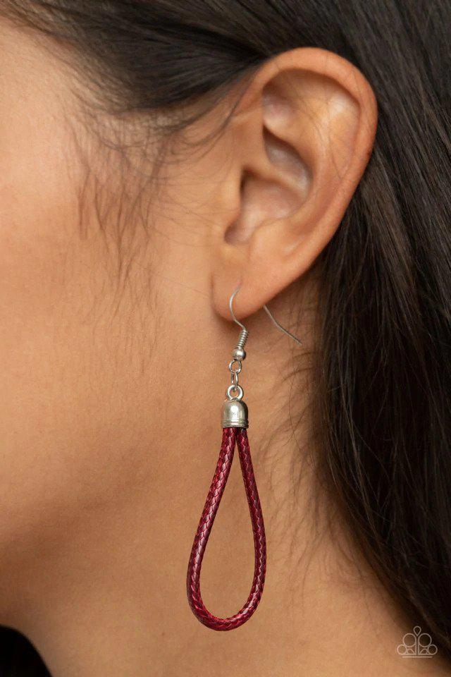 Tranquil Artisan Red Necklace - Paparazzi Accessories - free matching earrings -CarasShop.com - Paparazzi Jewelry by Cara Jewels