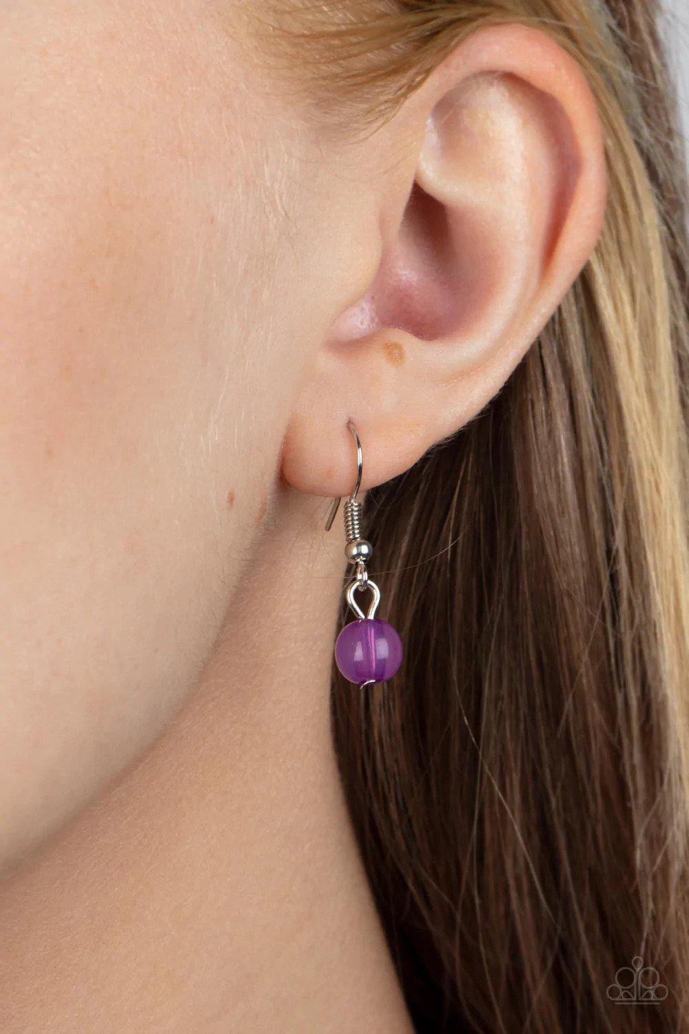 Tropical Tourist Purple Acrylic Necklace - Paparazzi Accessories - free matching earrings -CarasShop.com - Paparazzi Jewelry by Cara Jewels