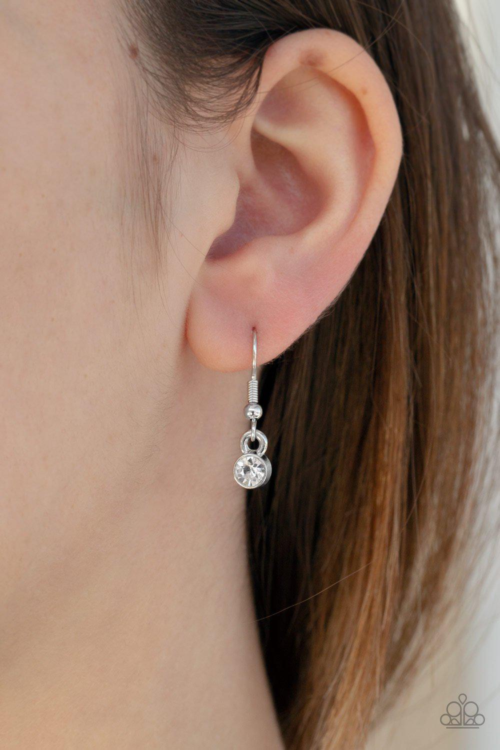 Up In The HEIR White Necklace - Paparazzi Accessories - free matching earrings -CarasShop.com - Paparazzi Jewelry by Cara Jewels