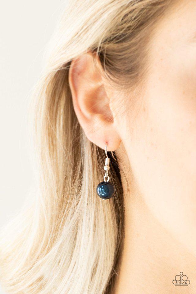 Uptown Talker Blue Necklace - Paparazzi Accessories - free matching earrings -CarasShop.com - Paparazzi Jewelry by Cara Jewels