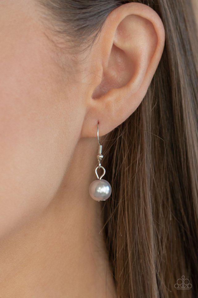 Uptown Opulence Silver Pearl Necklace - Paparazzi Accessories