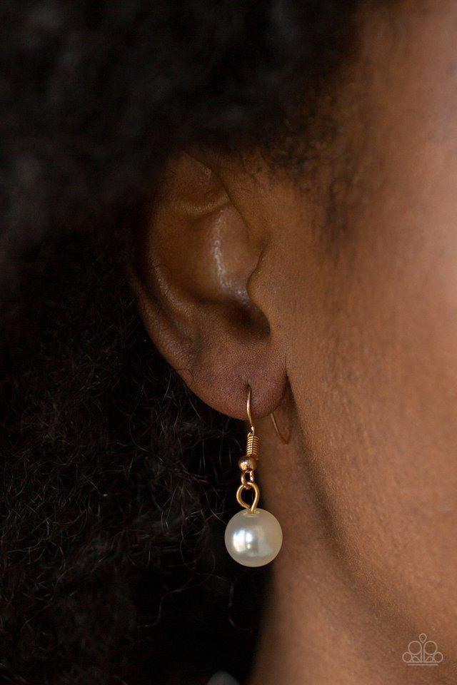 Wall Street Waltz Gold Necklace - Paparazzi Accessories - free matching earrings -CarasShop.com - Paparazzi Jewelry by Cara Jewels