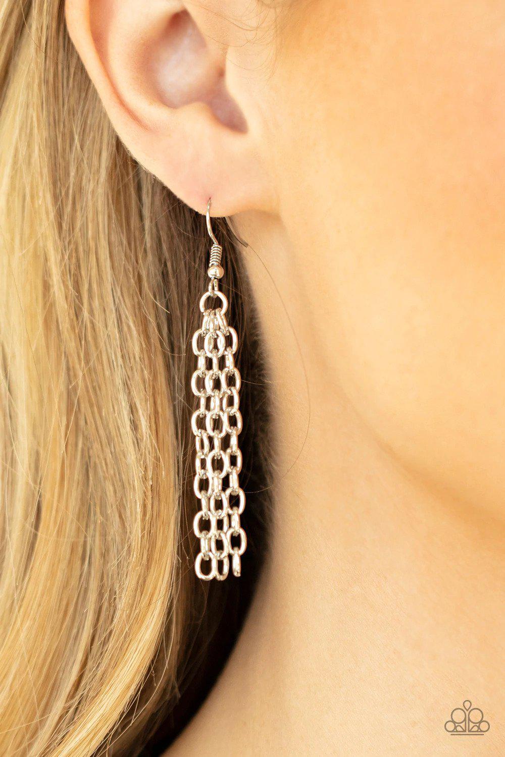 Wearable Wildflowers Silver Necklace - Paparazzi Accessories - free matching earrings -CarasShop.com - Paparazzi Jewelry by Cara Jewels