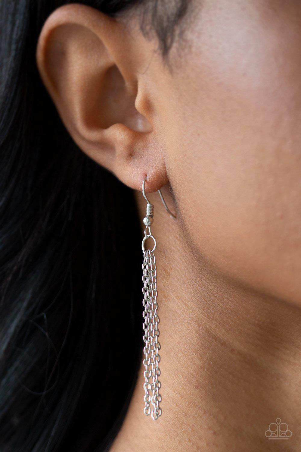 A Dazzling Distraction Green Rhinestone Necklace - Paparazzi Accessories - free matching earrings -CarasShop.com - Paparazzi Jewelry by Cara Jewels